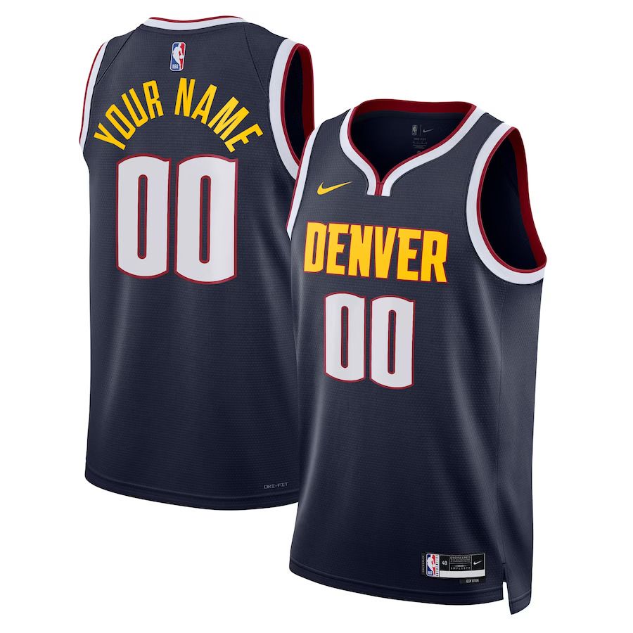 Men Denver Nuggets Nike Navy 2022-23 Swingman Custom NBA Jersey